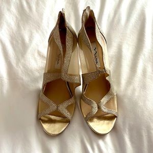 Silver and gold formal heels